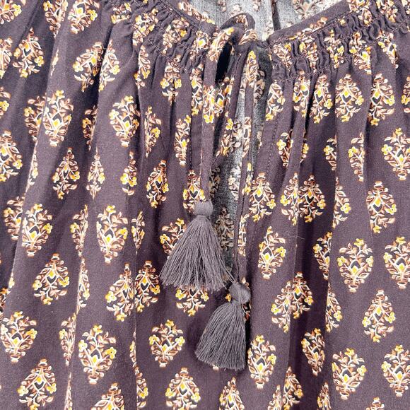 Old Navy Womens Boho Cattagecore Prairie Peasant Ditsy Floral Midi Dress‎ L Tall - Picture 7 of 11